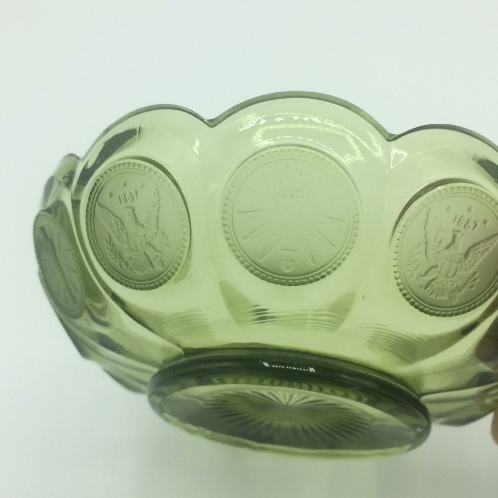 Vintage fostoria coin olive bowl with holder - Picture 7 of 8